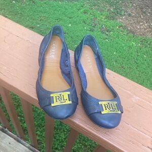 Lauren Ralph Lauren blue leather flats